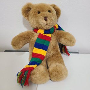 Build a Bear Rainbow Scarf Teddy Bear Plush